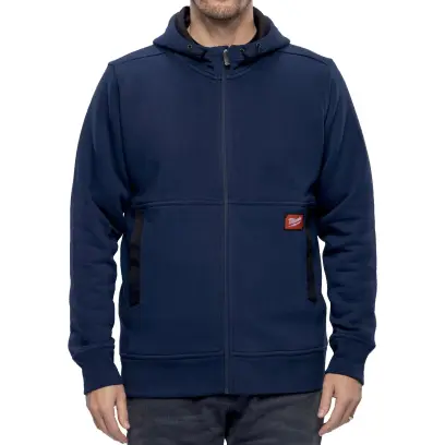 Pracovní mikina s kapucí Milwaukee GRIDIRON WHZ BLU L, modrá, velikost L, se zipem, 4932499401